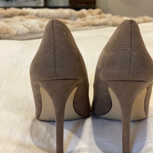 Grayish-Brown Suede Heels - Picture 3 of 7